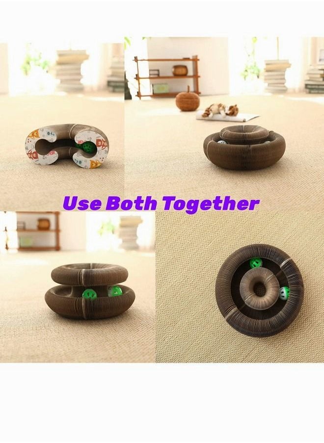 Generic - Magic Organ Cat Scratching Board Cat Scratcher Cat Cordion Slinky Cat Scratching Toy Comes with Bell Ball Cat Accordion for Cats Organ Scratching Board Cat Accordion Toy - Image 1