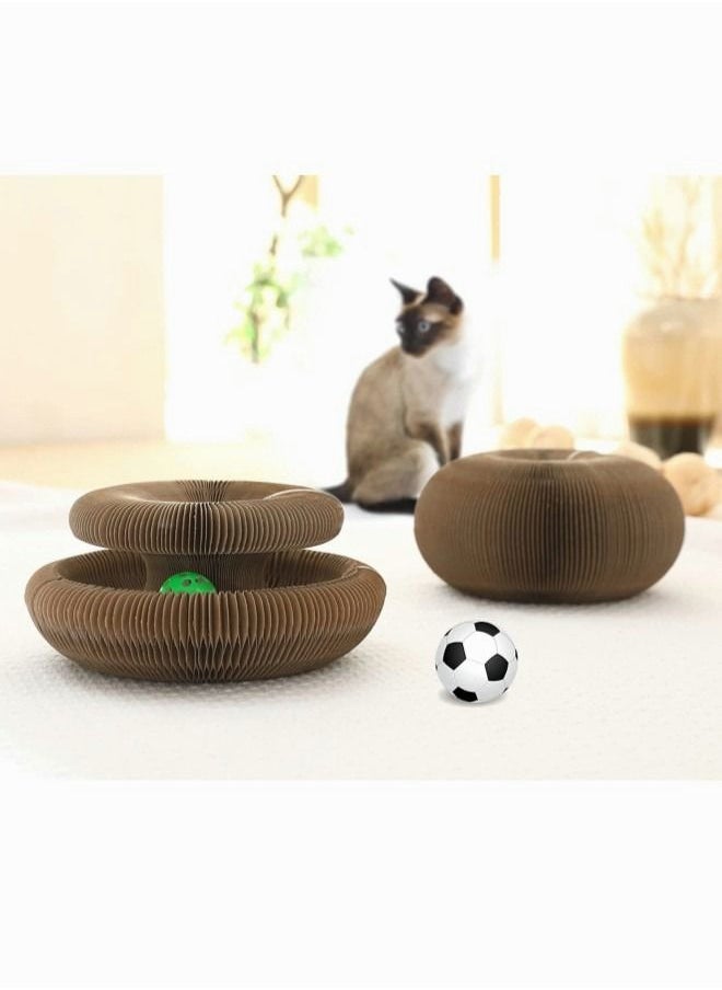 Generic - Magic Organ Cat Scratching Board Cat Scratcher Cat Cordion Slinky Cat Scratching Toy Comes with Bell Ball Cat Accordion for Cats Organ Scratching Board Cat Accordion Toy - Image 1