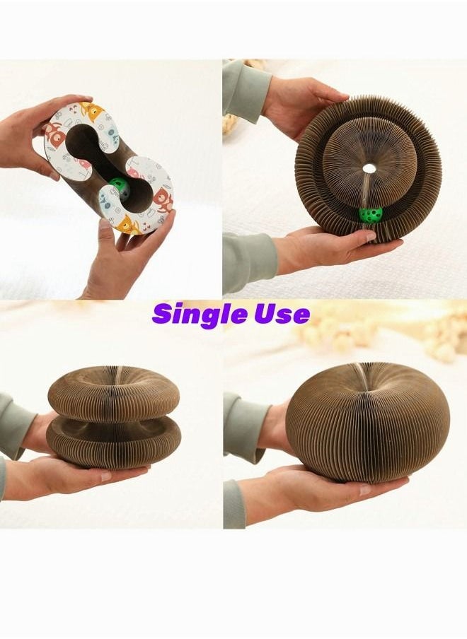 Generic - Magic Organ Cat Scratching Board Cat Scratcher Cat Cordion Slinky Cat Scratching Toy Comes with Bell Ball Cat Accordion for Cats Organ Scratching Board Cat Accordion Toy - Image 1