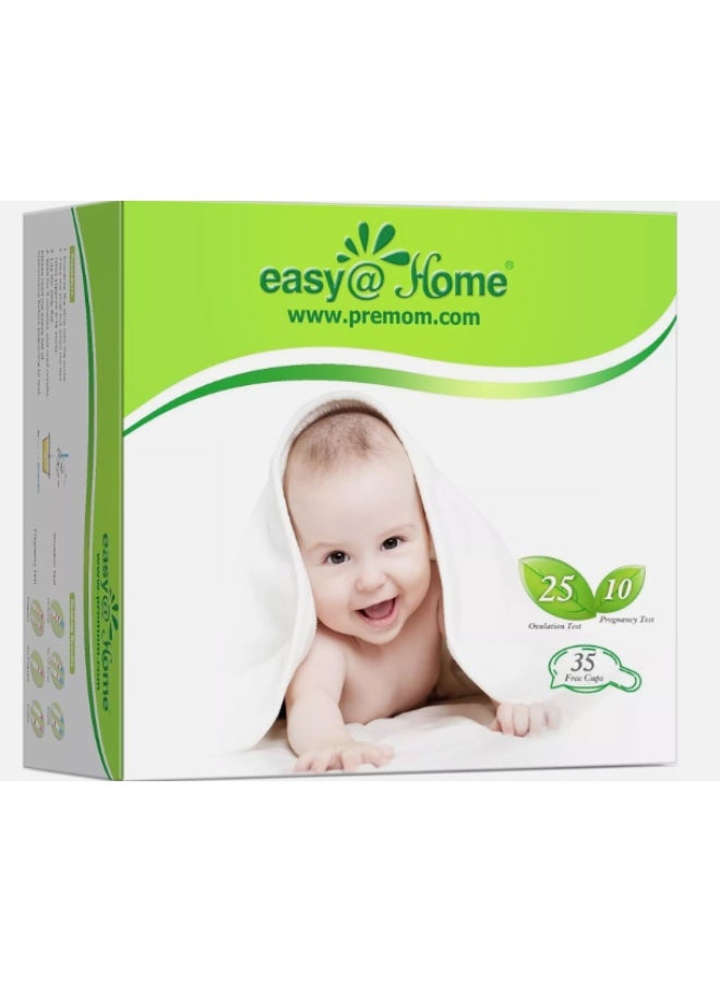 Easy@Home Ovulation & Pregnancy Test Strips Kit: Easy@Home 25 Ovulation Tests 10 Pregnancy Tests & 40 Large Urine Cups - Powered by Premom Ovulation APP | 25LH + 10HCG + 35 Urine Cups - Image 3