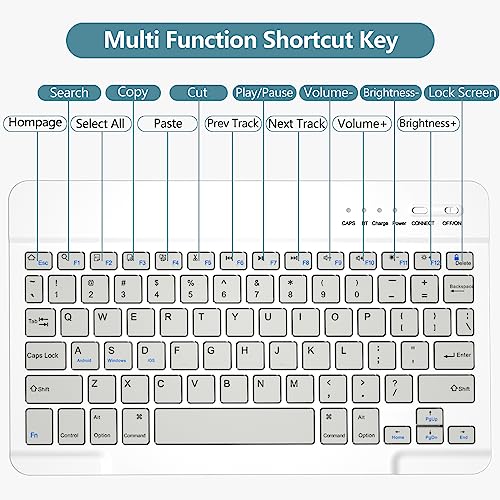 MMK for iPad 9th Generation Case with Keyboard, for iPad 8th 7th Generation Case with Keyboard (Wireless Detachable & Pencil Holder), iPad 10.2"/iPad Air 10.5"(3rd Gen)/iPad Pro 10.5" (Grey) - Image 5