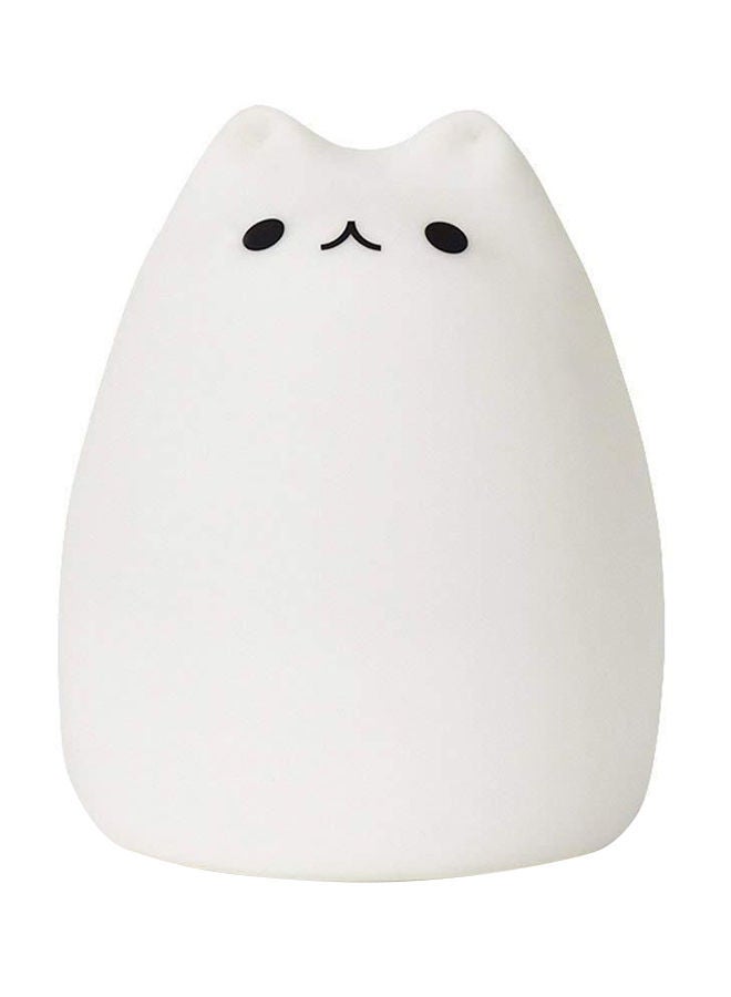 NIBEMINENT Silicon Cute Cat Usb Rechargeable Desk Light White/Black 10x11cm  - Image 1