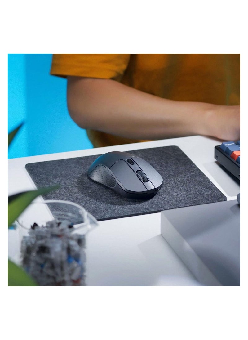 M3 Wireless Mouse, PAW3395 Sensor with Programmable Macro Button 26,000 DPI Supports 2.4 GHz/Bluetooth 5.1, 79g Ultra-Light Ergonomic Design Up to 70 Hours Using for PC Mac Laptop - Black