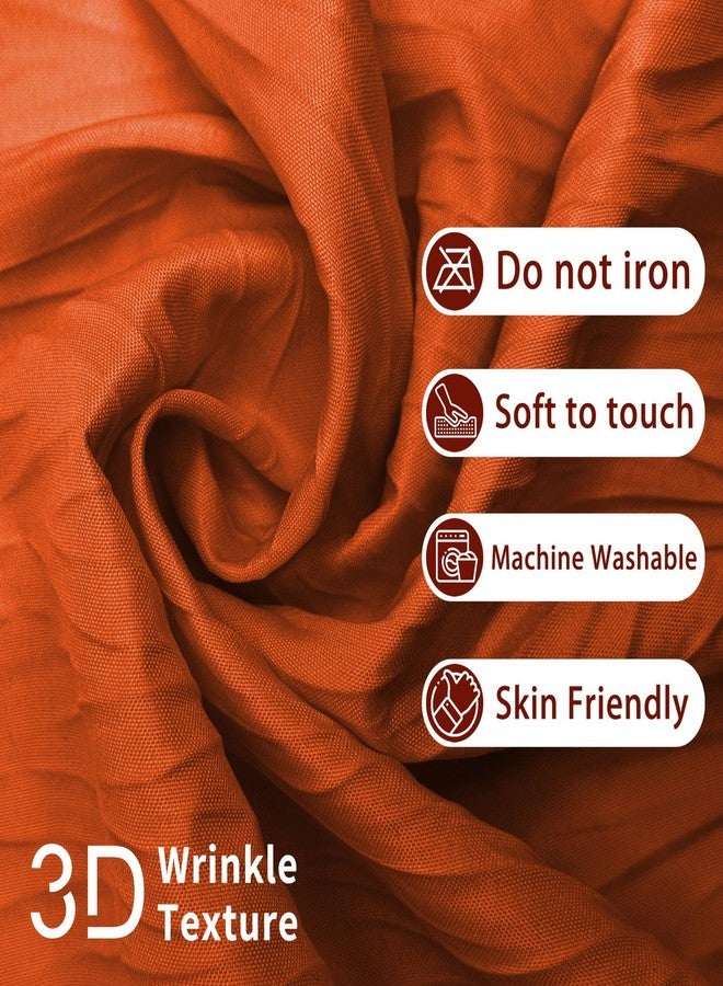 Tititex Vibrant Orange Burnt Ochre Crumpled Shower Curtain, Textured Heavy Duty 156GSM Fabric, Hotel Luxury Bathroom Decorative Waterproof Curtian 72x72 Inch with 12 Hooks - Image 5