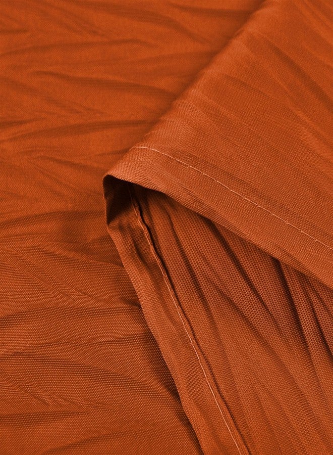 Tititex Vibrant Orange Burnt Ochre Crumpled Shower Curtain, Textured Heavy Duty 156GSM Fabric, Hotel Luxury Bathroom Decorative Waterproof Curtian 72x72 Inch with 12 Hooks - Image 4