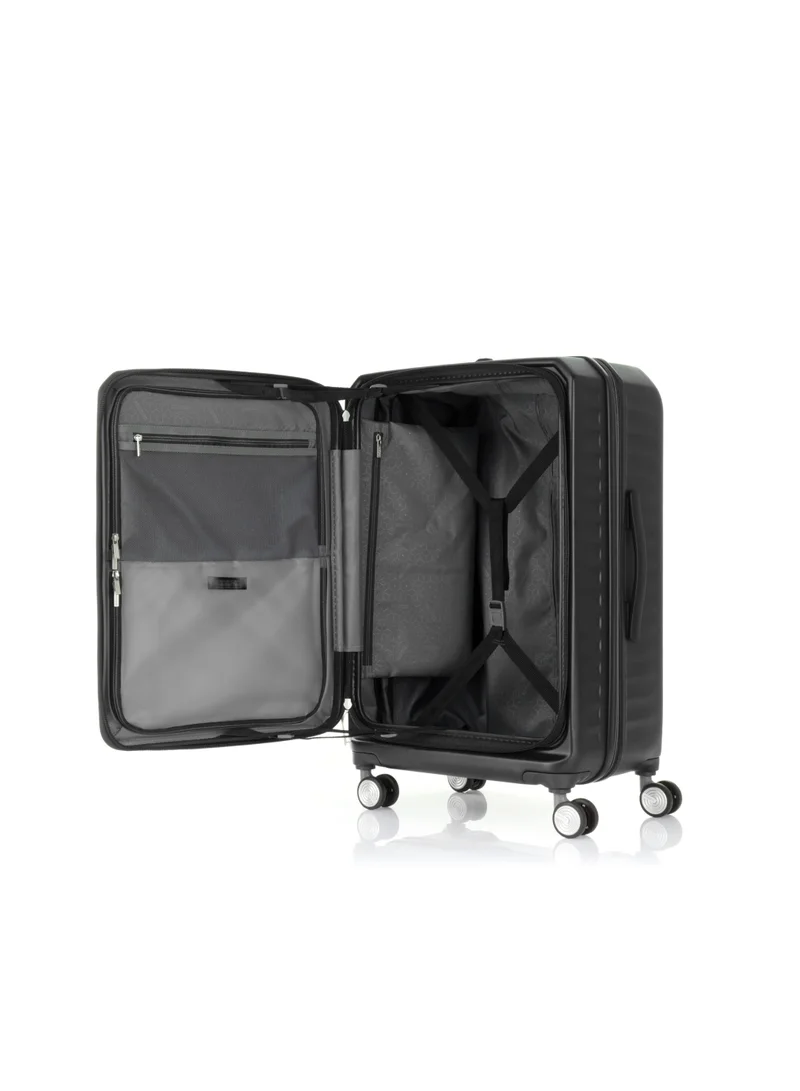 امريكان توريستر American Tourister Frontec Spinner 54 cm - Jet Black - 3 Years Global Warranty