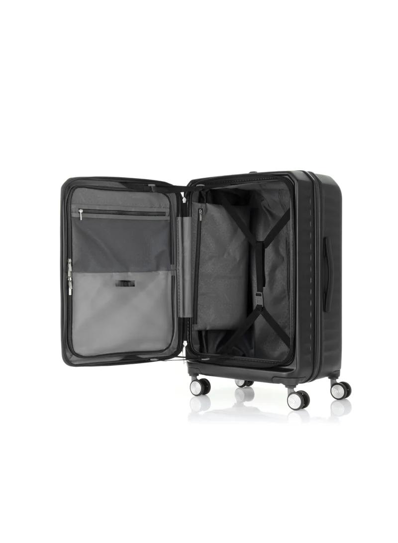 امريكان توريستر American Tourister Frontec Spinner 54 cm - Jet Black - 3 Years Global Warranty