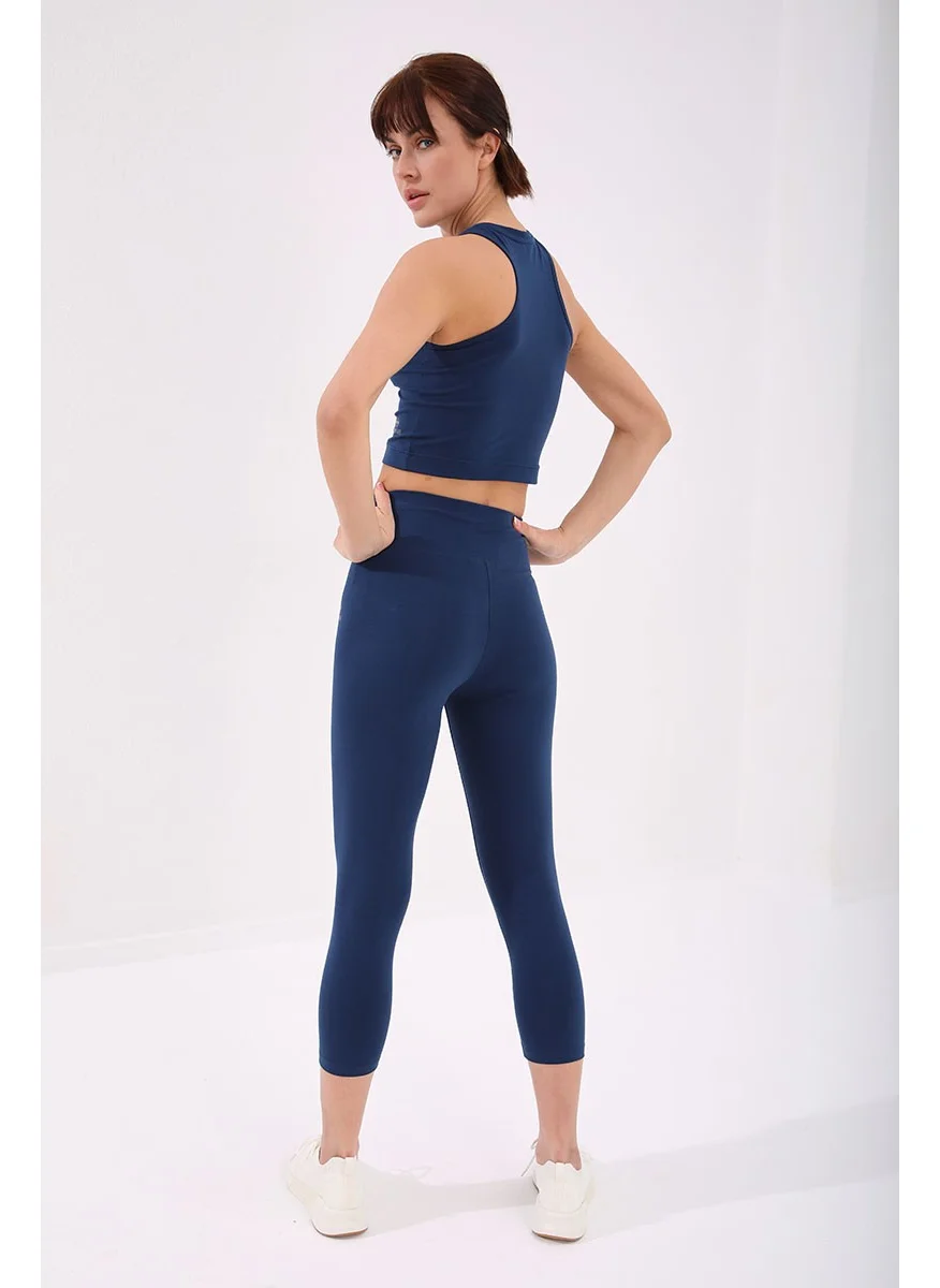 Tommy Life Indigo Women's High Waist Slim Fit Skinny Leg Capri TIGHTS-93097