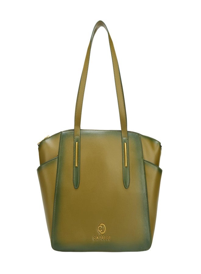 Caprese Dee Large Satchel Bag for Women with Multiple Compartments | Stylish Shoulder and Handheld Bag | Stylish and Functional Design | Perfect for Daily Use Work, Office and Professionals (Green) - Image 1