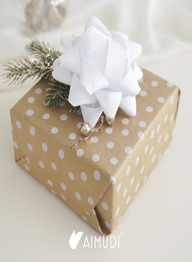 AIMUDI White Bows for Gift Wrapping 4.5'' White Gift Bows Self Adhesive Christmas Bows for Presents Gift Boxes Baskets Birthday Party Holiday Baby Shower Wedding Christmas Decorations - 8 Counts - Image 4