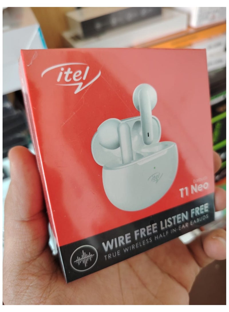 itel t1 neo earbuds Headphone battery: 70mAh Case battery: 510mAh 1 year warranty Compatible with: Women and men 4 microphones for calling Waterproof - Image 3