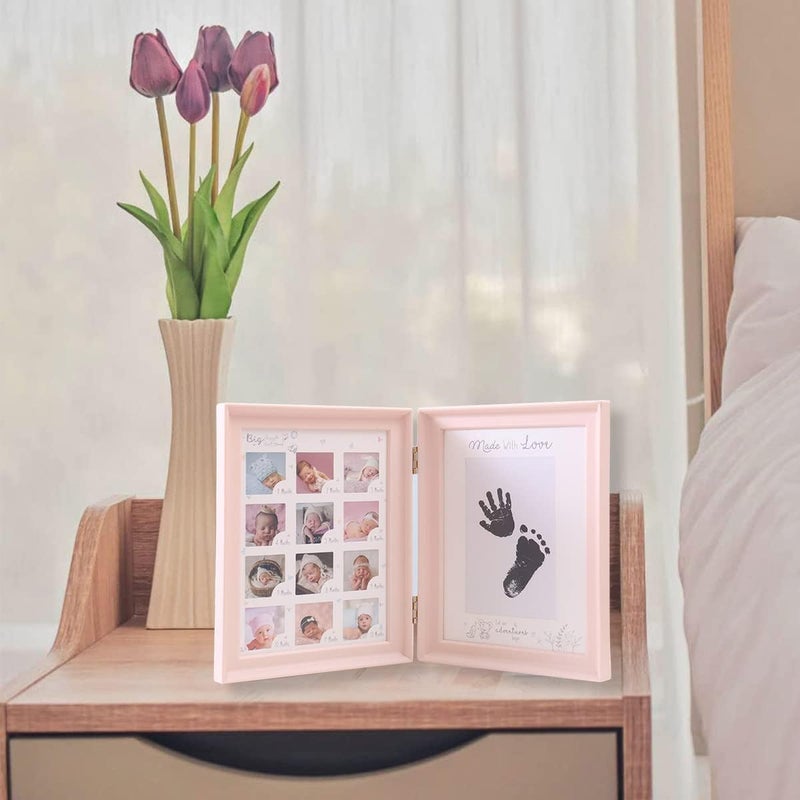 Home-Cloud إطارات صور هدايا عيد الميلاد الأول من HomeCloud، إطارات صور السنة الأولى لطفل حديث الولادة، ألبوم زينة عيد الميلاد للأطفال، إطار تذكار عيد الميلاد الأول (12 صورة_وردي) - Image 5