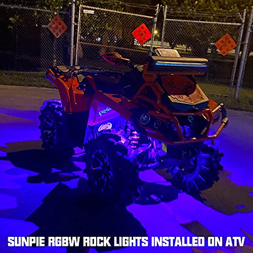 SUNPIE 4 Pods RGBW Rock Lights Aluminium Metal Underglow Light Kit App RF Voice Mode Music Mode Multicolor Wheel Well Lights for Off Road Trucks SUV ATV UTV Trailer Boats - Image 4