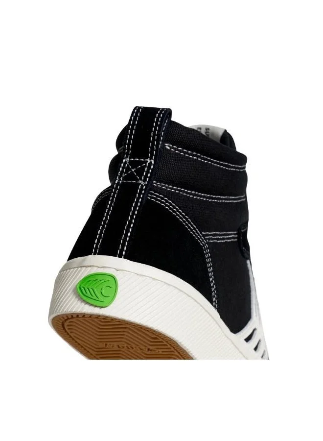 Cariuma  CATIBA PRO High Black Suede and Canvas Contrast Thread Ivory Logo Sneaker  | Best Price UAE