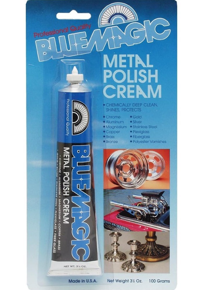 Blue Magic 300 Metal Polish Cream - 3.5 oz. for Chrome, Aluminum, Brass, and More