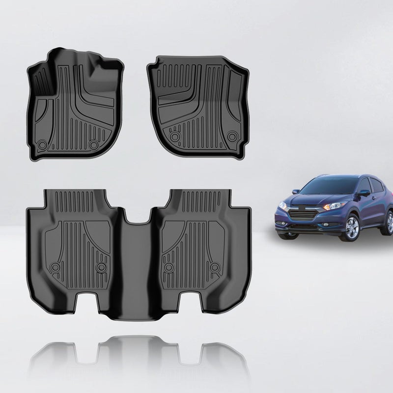 Floor Mats Fit for Honda HRV HRV 20162022 Front and Rear Row Liner Automotive Floor Mats AllWeather Protection TPE Car Floor Liners HRV Accessories Black