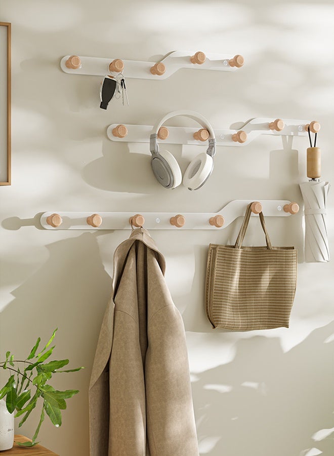 DUNISO Wall Mounted Coat Hook with 5 Hooks,Heavy Duty Hat Rack Key Hooks,Anti-Tear Metal Coat Hanger Rail,Space Saving,Waterproof and Moisture-Proof,for Hat Robes Keys Towel,Entryway, Bathroom, Bedroom, Kitchen - Image 4