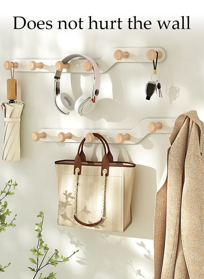 DUNISO Wall Mounted Coat Hook with 5 Hooks,Heavy Duty Hat Rack Key Hooks,Anti-Tear Metal Coat Hanger Rail,Space Saving,Waterproof and Moisture-Proof,for Hat Robes Keys Towel,Entryway, Bathroom, Bedroom, Kitchen - Image 3