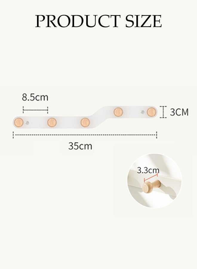 DUNISO Wall Mounted Coat Hook with 5 Hooks,Heavy Duty Hat Rack Key Hooks,Anti-Tear Metal Coat Hanger Rail,Space Saving,Waterproof and Moisture-Proof,for Hat Robes Keys Towel,Entryway, Bathroom, Bedroom, Kitchen - Image 2