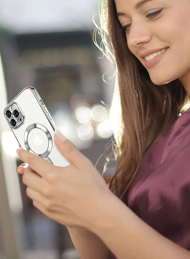 BORTONY iPhone 14 Pro Case 6.1 Inch Compatible with Magsafe Magnetic Wireless Charging Camera Lens Protector Anti-Scratch Slim Electroplated Cover for Apple iPhone 14 Pro - Image 5