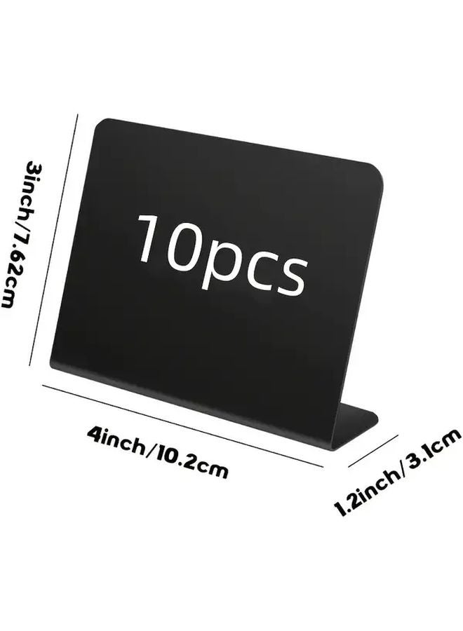 10 قطعة من لافتات السبورة الصغيرة السوداء على شكل حرف L مقاس 3 × 4 بوصات للحفلات والعروض - Image 1