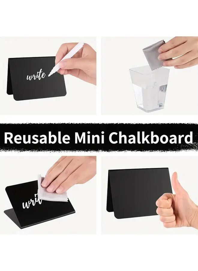 10 قطعة من لافتات السبورة الصغيرة السوداء على شكل حرف L مقاس 3 × 4 بوصات للحفلات والعروض - Image 5