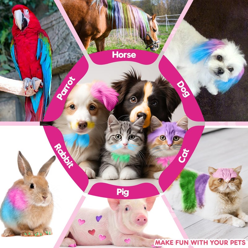 MSDADA Washable & Safe Dog Hair Dye, Temporary Pet Fur Color Markers for Small to Large Dogs, Cats, Puppies - Safe, Fun Gift for Dog & Cat Lovers (14 Pcs) - Image 4