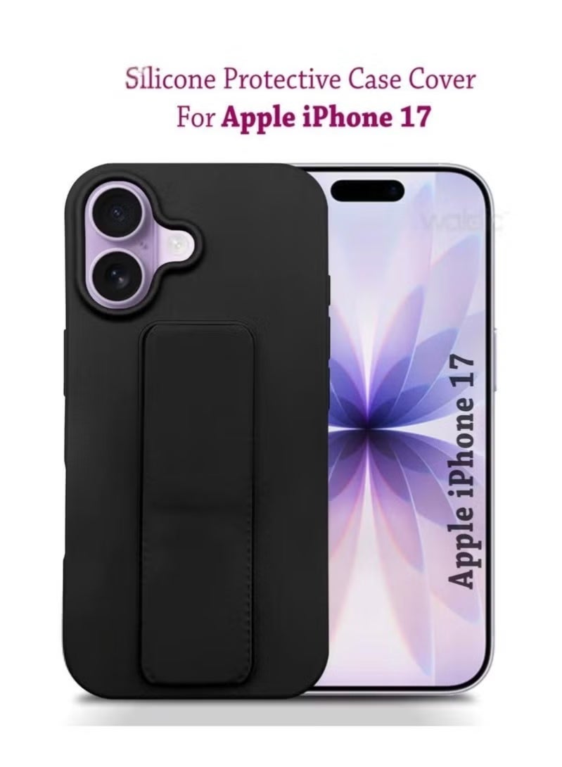 TIGER Slim & Durable Apple iPhone 17 Case Cover with Built-In Magnetic Hand Grip – 3-in-1 Shock-Absorbent Protective Phone Case in Classic Black Featuring Secure Handling Grip, Stand Function & Enhanced Protection – Perfect Fit for iPhone 17 - Image 1