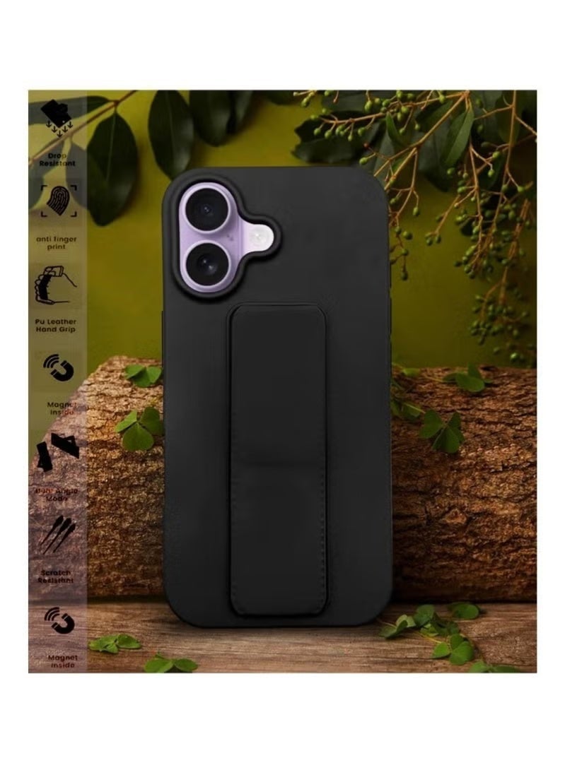 TIGER Slim & Durable Apple iPhone 17 Case Cover with Built-In Magnetic Hand Grip – 3-in-1 Shock-Absorbent Protective Phone Case in Classic Black Featuring Secure Handling Grip, Stand Function & Enhanced Protection – Perfect Fit for iPhone 17 - Image 5