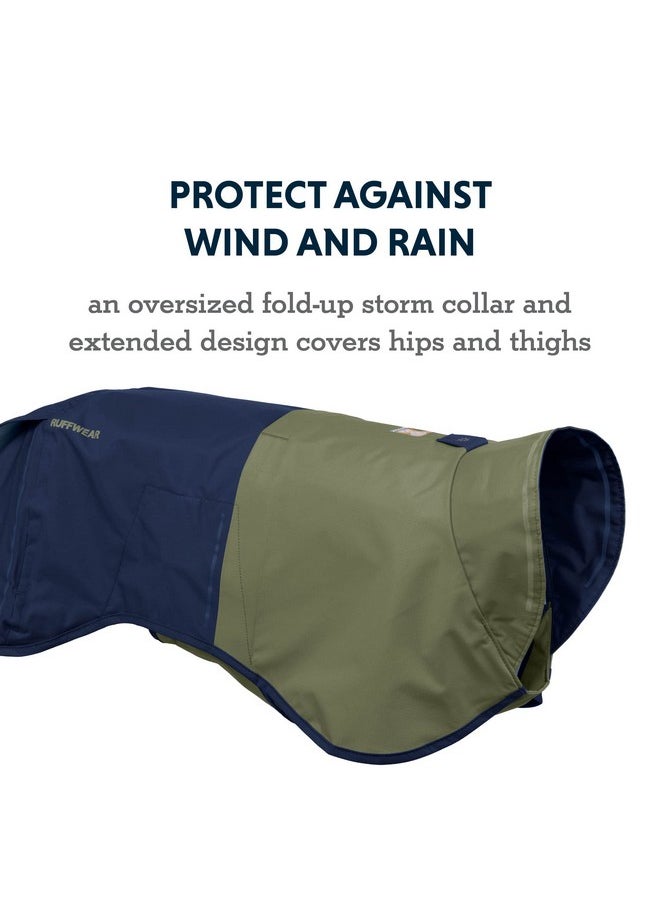RUFFWEAR - , Sun Shower Dog Raincoat, AllWeather Jacket, Waterproof, Windproof & Lightweight, Midnight Blue, Medium - Image 1