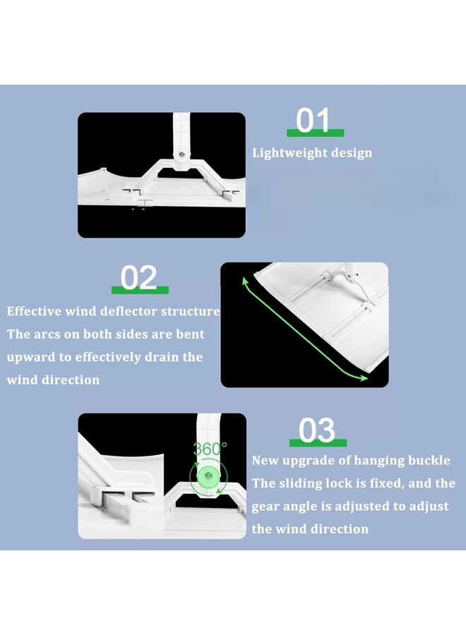 عاكس مكيف الهواء، عاكس تدفق الهواء المصنوع من مادة البولي فينيل كلوريد مقاس 60 × 20 سم مع عاكس رياح مكيف الهواء قابل للتعديل بزاوية 180 درجة، يقلل الضوضاء ويوفر تحكمًا فعالًا في تدفق الهواء لغرفة المعيشة وغرفة النوم - Image 5