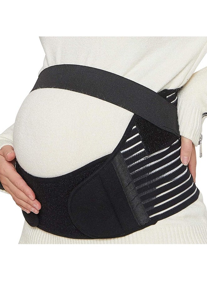 Generic Care Belly Band Pregnancy Support Maternity Belt Adjustable Breathable Comfortable Belly Brace Band Pregnancy Must Haves for Pregnant Women Supporting Abdomen Waist Pelvis Back L size Black  - Image 1