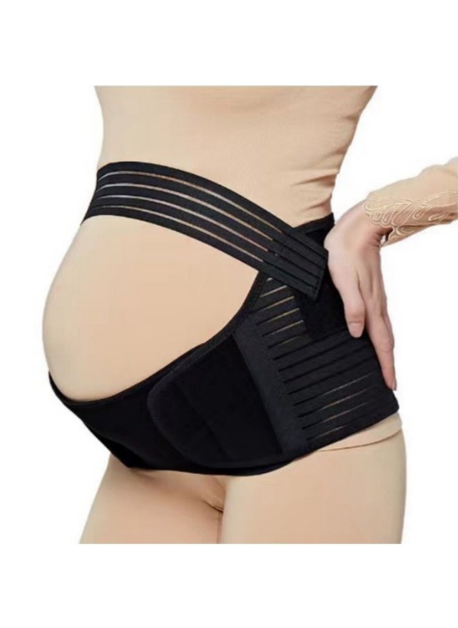 Generic Care Belly Band Pregnancy Support Maternity Belt Adjustable Breathable Comfortable Belly Brace Band Pregnancy Must Haves for Pregnant Women Supporting Abdomen Waist Pelvis Back L size Black  - Image 4