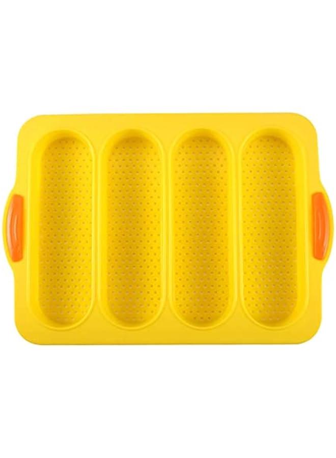 Silicone 4-Slot Pan for Baking Cakes, Hamburgers, Loaves, French Toast, and Breadsticks - Ideal for  Baking! - Image 4