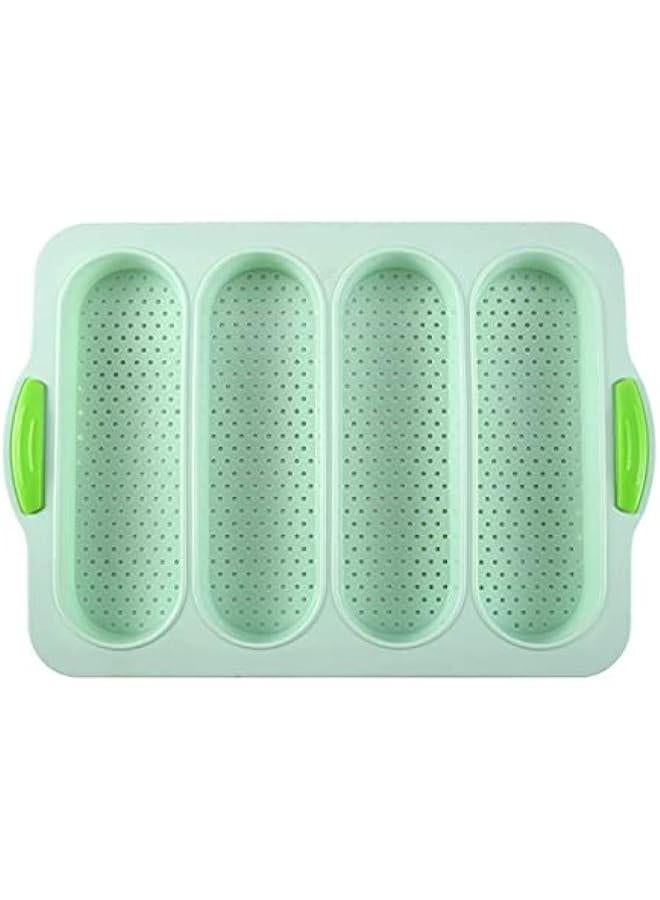 Silicone 4-Slot Pan for Baking Cakes, Hamburgers, Loaves, French Toast, and Breadsticks - Ideal for  Baking! - Image 5