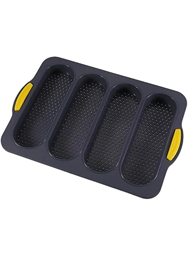 Silicone 4-Slot Pan for Baking Cakes, Hamburgers, Loaves, French Toast, and Breadsticks - Ideal for  Baking! - Image 1