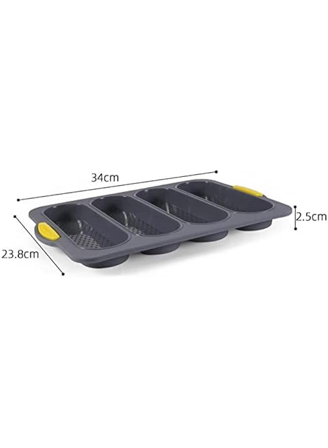 Silicone 4-Slot Pan for Baking Cakes, Hamburgers, Loaves, French Toast, and Breadsticks - Ideal for  Baking! - Image 3