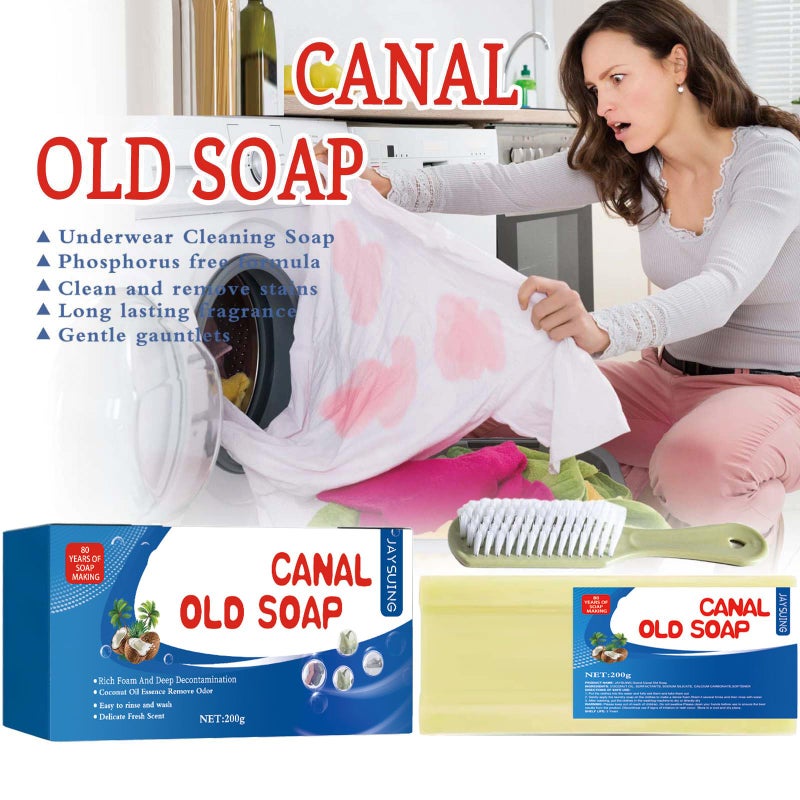 DqsWko Grand Underwear Cleaning,Canal Old Soap with Brush,Laundry Bars Grand, underwear cleaning, canal old soap long lasting fragrance (2pcs) - Image 5
