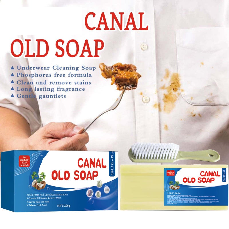DqsWko Grand Underwear Cleaning,Canal Old Soap with Brush,Laundry Bars Grand, underwear cleaning, canal old soap long lasting fragrance (2pcs) - Image 4