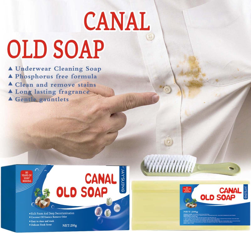DqsWko Grand Underwear Cleaning,Canal Old Soap with Brush,Laundry Bars Grand, underwear cleaning, canal old soap long lasting fragrance (2pcs) - Image 3