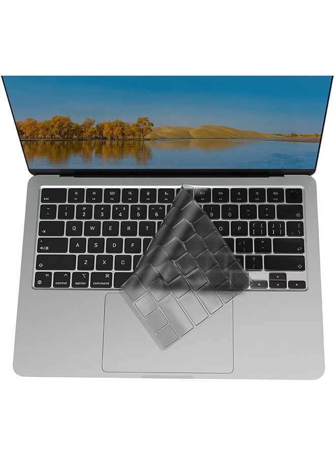 Ultra Thin Keyboard Cover Skin with Dust Plugs Compatible with MacBook Air 15 inch M3 A3114 M2 A2941/Air 13.6 A3113 A2681/Pro 14/16 M4 M3 M2 M1, Grey - Image 3