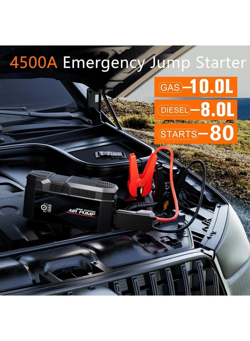 AGD Jump Starter Smart Digital Air Pump, Power Bank for Batteries and Mobile Devices, and Flashlight, Ideal for Emergency - Image 5