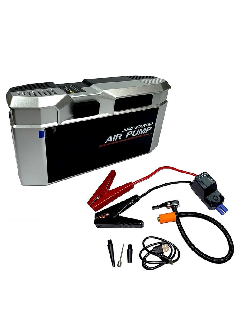 AGD Jump Starter Smart Digital Air Pump, Power Bank for Batteries and Mobile Devices, and Flashlight, Ideal for Emergency - Image 2