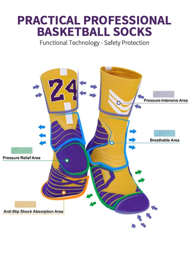 GROIC Elite Basketball Socks, Athletic Socks with 3D Ankle Protection, Football Socks & Running Socks, Compression Cushion Sport Socks Unisex  - Image 2