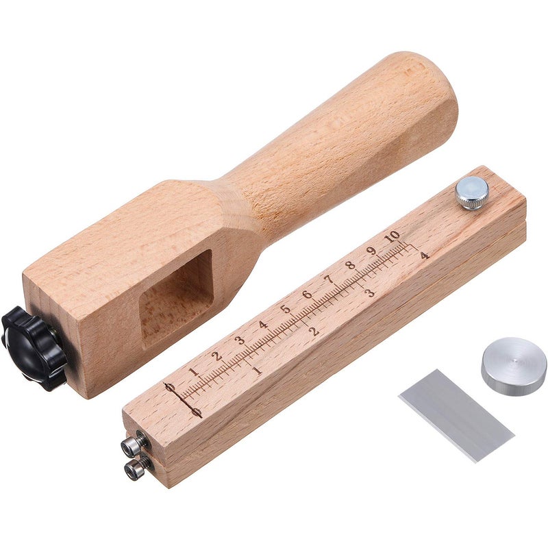 Jovitec Leather Strap Cutter, Strip and Strap Leather Wood DIY Craft Hand Cutting Tool Adjustable with 5 Blades - Image 3