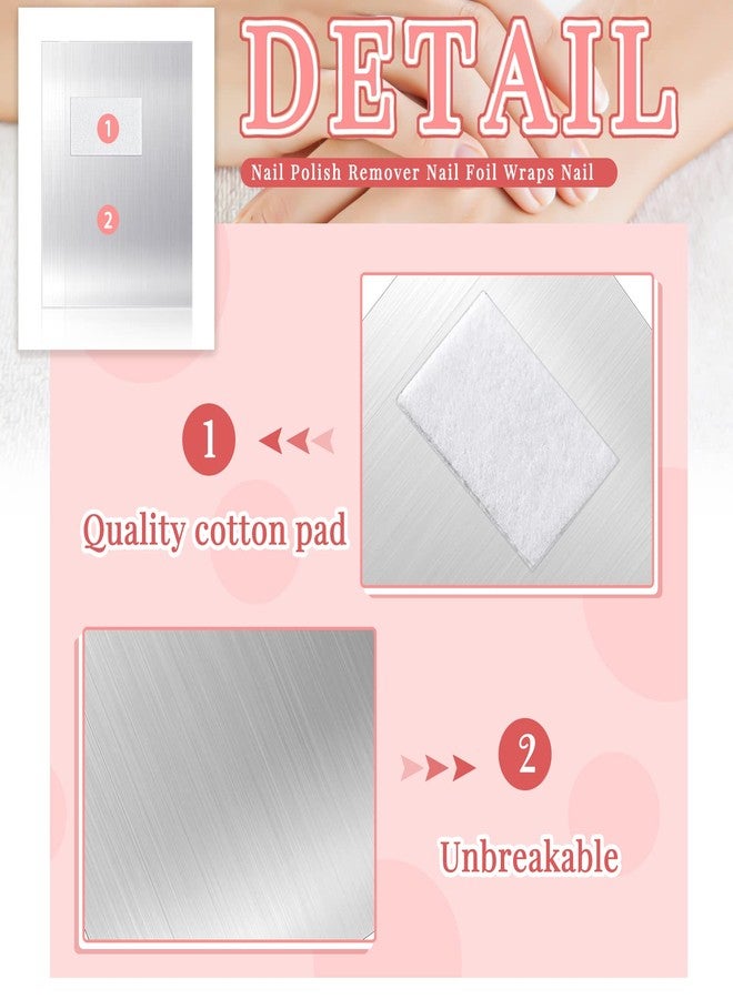 Demissle 1000 Pcs Polish Remover Foil Wraps with Pre Attached Lint Pad for Removing, Silver - Image 3