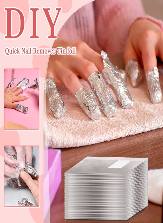 Demissle 1000 Pcs Polish Remover Foil Wraps with Pre Attached Lint Pad for Removing, Silver - Image 5