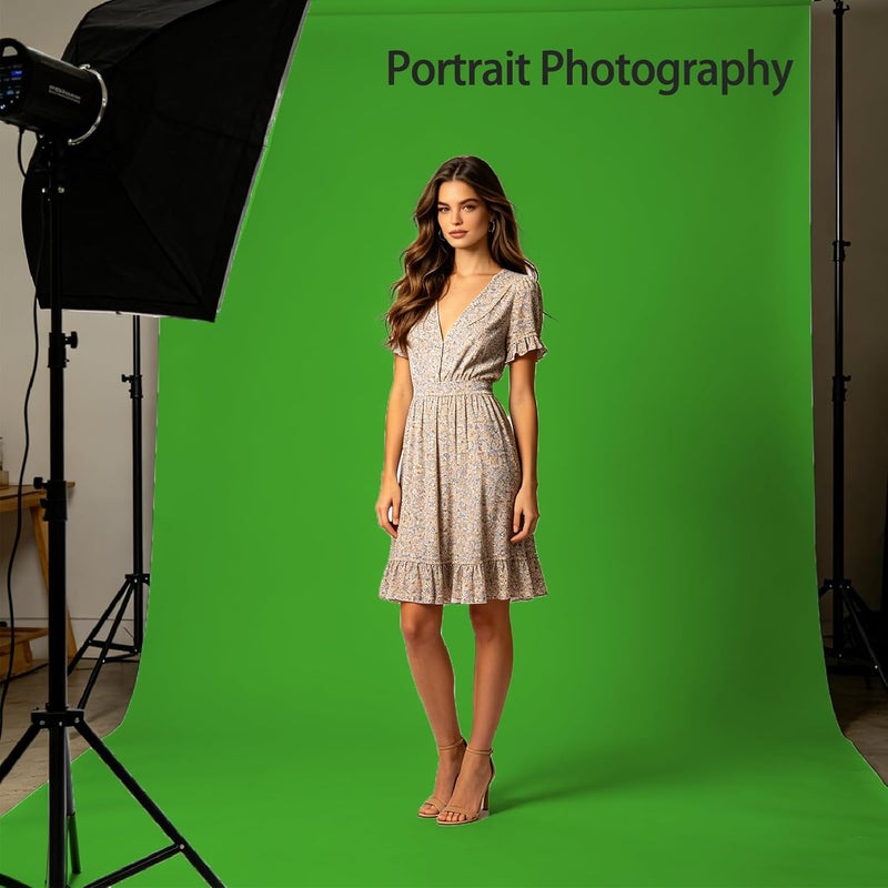 TYTYUU Green Screen Photo Backdrop for Photoshoot Green Background for Photography Photo Backdrop Curtain for Party 8 x 10 FT - Image 2