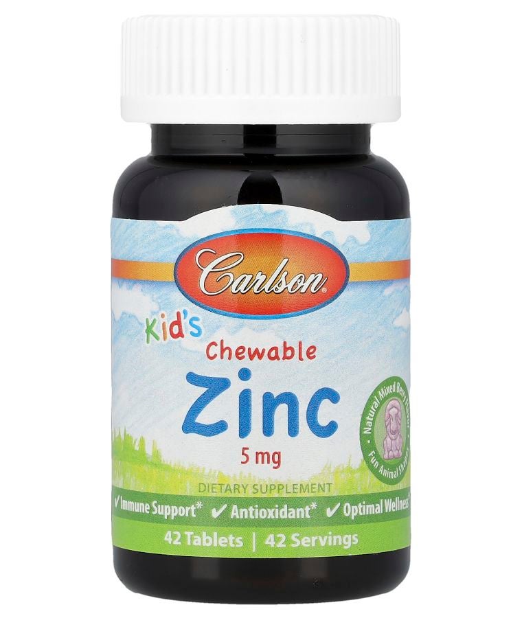 زنك قابل للمضغ للأطفال بنكهة التوت المختلط 5 ملغ 42 قرص