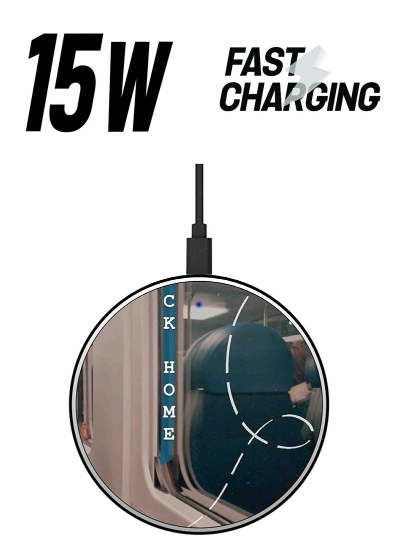 Theodor Back Home Printed Fast Wireless Charger With USB Cable Multicolour - Image 1